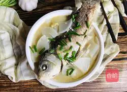 Illustration of how to make white radish and crucian carp soup 13