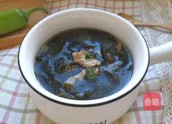 Illustration of how to make kelp and meat slices soup 11