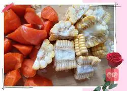 Illustration of how to make pork ribs and corn soup 2