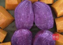 Purple sweet potato and pumpkin buns Illustration of how to do it 1