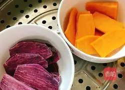 Illustration of how to make three-color hair cake 2