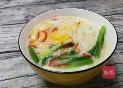 Illustration of how to make fish soup noodles 11