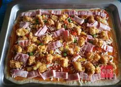 Illustration of how to make thin-bottom chicken and fresh fruit pizza 11