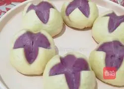 Illustration of how to make purple potato blossom steamed buns 14