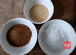 Illustration of how to make sesame rolled gold balls 1