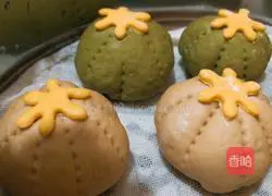 Illustration of how to make colorful bean paste buns 12