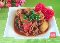 Illustration of how to stew beef brisket with potatoes and tomatoes 12