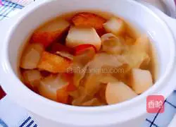 Illustration of how to make rock sugar, white fungus and snow pear soup 12