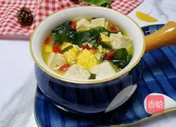 Illustration of how to make wakame tofu soup 12