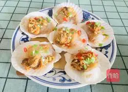 Illustration of how to make steamed scallops with garlic vermicelli 5