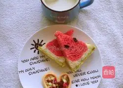 Watermelon toast Illustration of how to do it 22