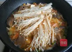 Double Mushroom Tomato Tofu Soup Recipe Illustration 12