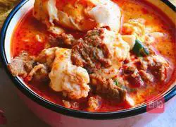 Illustration of Spicy Beef and Tofu Soup 7