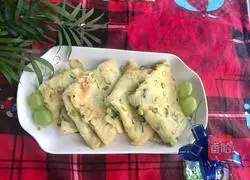 Illustration of how to make green onion and egg pancakes 12