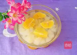 Illustration of how to make orange rock sugar and snow pear 9