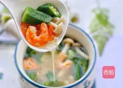 Healthy and nutritious okra, shrimp and mushroom soup recipe 14