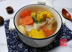 Water chestnut, corn and chicken leg soup recipe 10