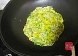 Celery Leaf Egg Pancake Recipe Illustration 6