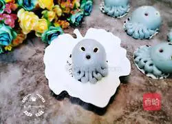 Illustration of how to make octopus bean paste buns 17