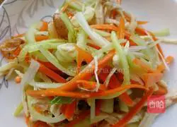 Illustration of how to make summer refreshing lemon juice shredded vegetable chicken 11