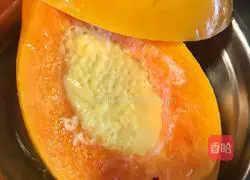 Illustration of how to make papaya milk stewed eggs 8