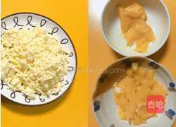 Illustration of how to make fried yellow peach cheese and purple sweet potato buns 5