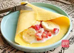 Illustration of how to make fruit crepes 9