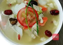 Illustration of how to make two-color radish soup with sliced ​​meat 7