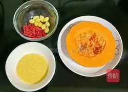 Illustration of how to make millet pumpkin soup 1