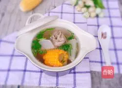 White radish, corn and ribs soup recipe 12