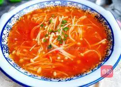 Tomato Enoki Mushroom Soup Recipe Illustration 9