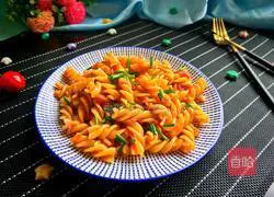 Illustration of how to make tomato sauce spiral pasta 14