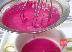 Illustration of how to make pitaya custard for baby food supplement 3
