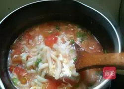 Illustration of how to make tomato and egg noodles 11