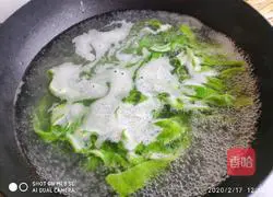 Illustration of how to make spinach noodles with mushroom and egg sauce 9
