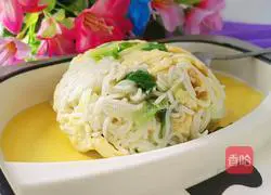 Illustration of the recipe of Kuaishou Green Vegetable and Egg Noodles 15