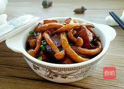 Illustration of how to roast pork with tea tree mushroom 12