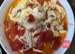 Illustration of how to make tomato and egg noodles 12