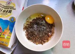 Illustration of how to make peanut and sesame pancake 4