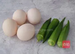 Illustration of how to make okra thick egg roast 1