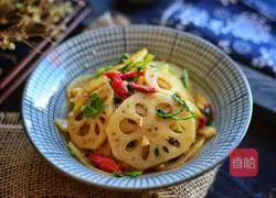 Illustration of how to make cold lotus root slices 9