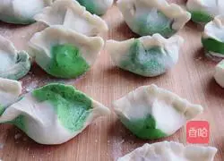Illustration of how to make green dumplings 5