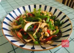 Illustration of how to make fried shredded squid with green pepper 9