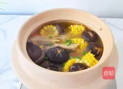 Illustration of how to make mushroom, corn, carrot and chicken soup 10