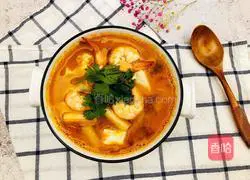 Illustration of tomato, shrimp and tofu soup 15