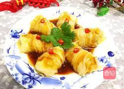 Illustration of how to make meatballs wrapped in vegetables 15