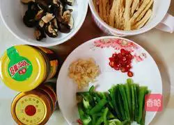 Illustration of how to make homemade mushrooms and yuba 1