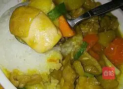 Curry Potato Chicken Rice Recipe Illustration 9