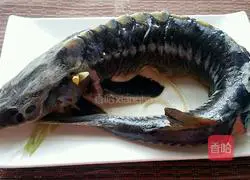 Illustration of how to make steamed sturgeon 3