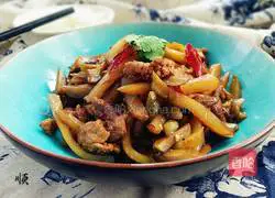 Illustration of how to make spicy mustard stir-fried shredded pork 11